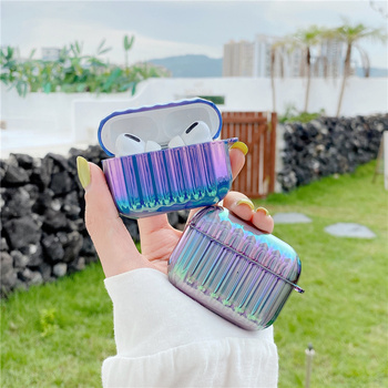 Gradient Laser stripes case for Airpods 1 2 case Bluetooth Headphone Case For airpods Pro case hard case protective capa